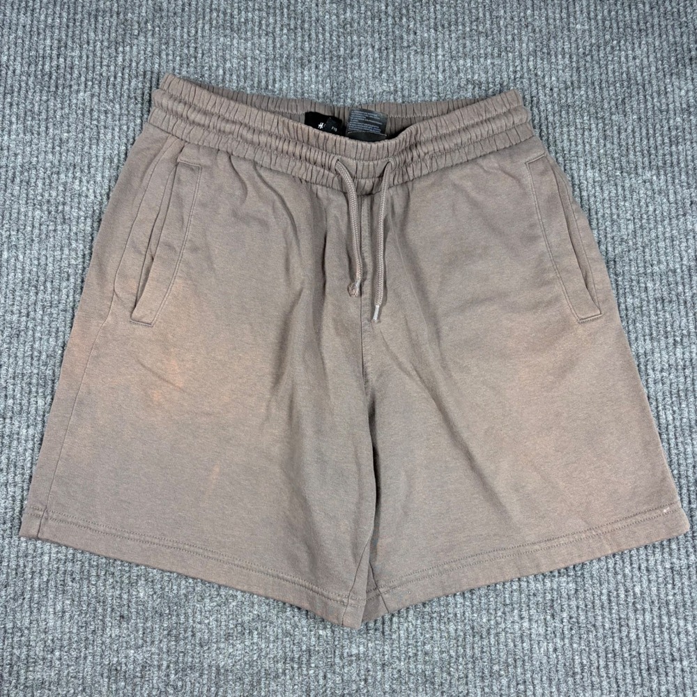 H&M Shorts Mens S Regular Fit Sweat Brown Elastic Waist Drawstring Pocket